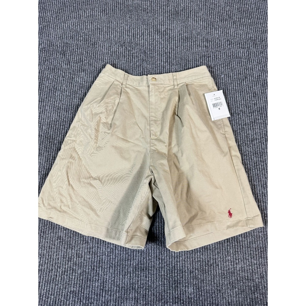Polo Ralph Lauren Sport Chino Shorts Womens Size 8 28 Khaki Pony Logo Pleated